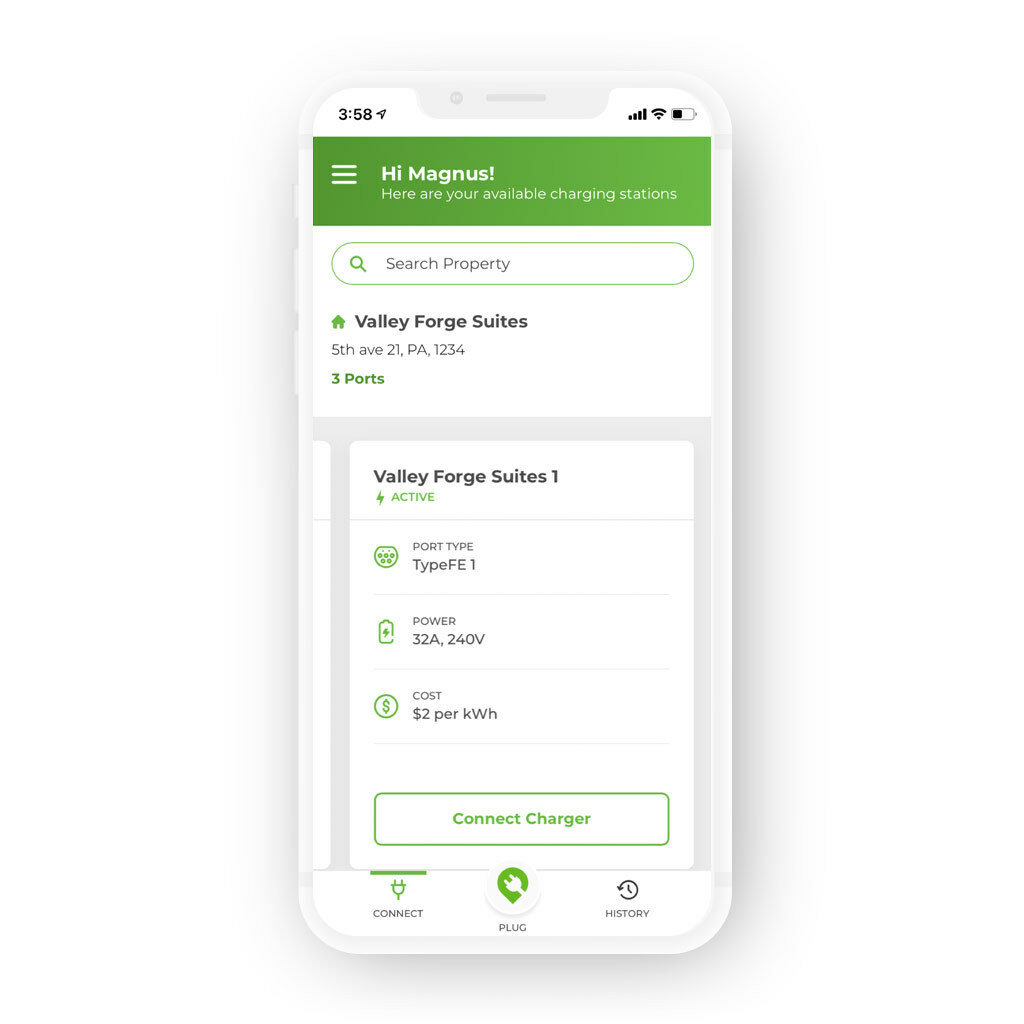 iphone screen showing the ParkPlug app billing screen